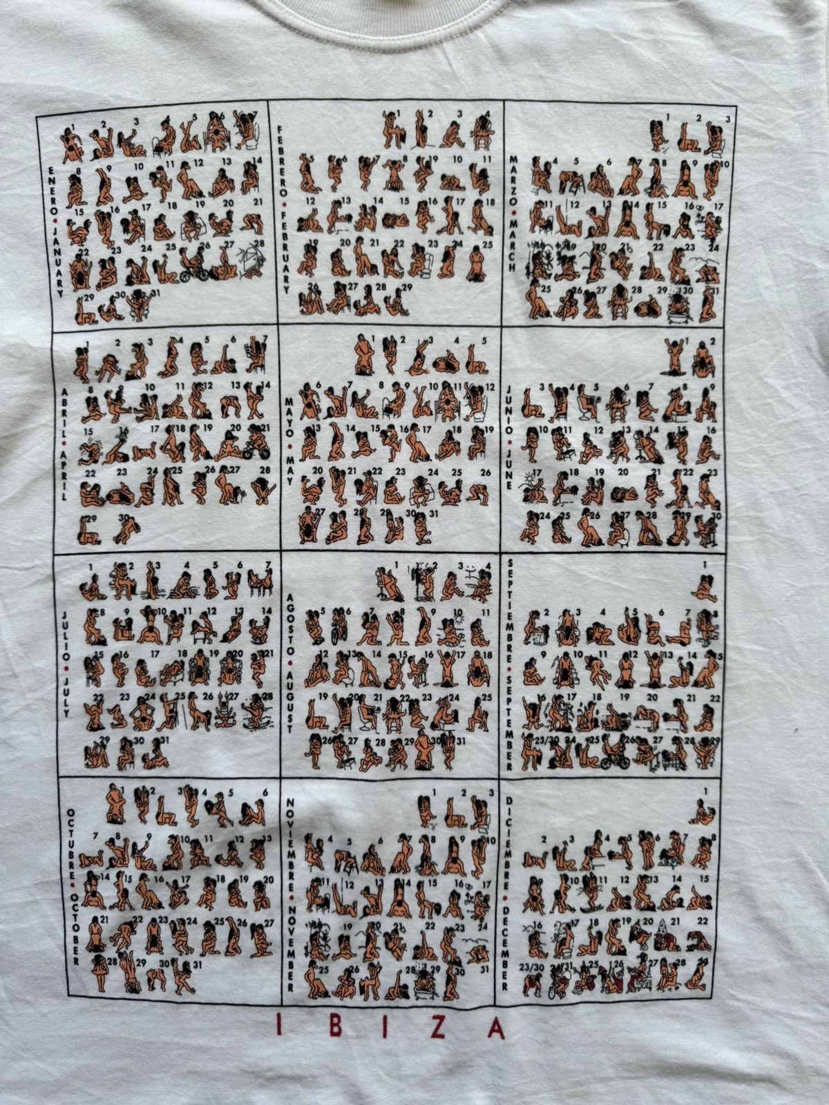 Sex Skateboards Vintage Sex Positions Calender T-Shirt Size US S / EU 44-46 / 1 - 2 Thumbnail