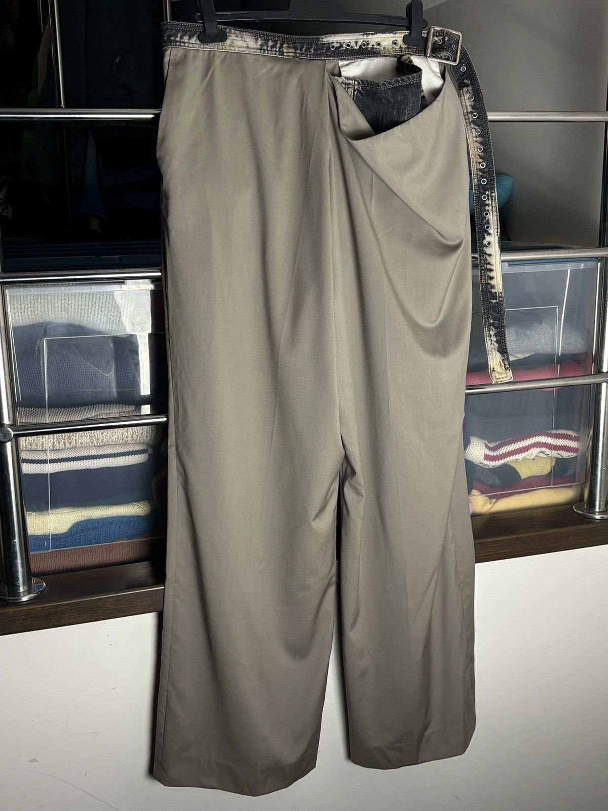 Acne Studios Acne Studios Super 100’S Wool Baggy Belted Sample Pants Rare Size US 34 / EU 50 - 2 Thumbnail