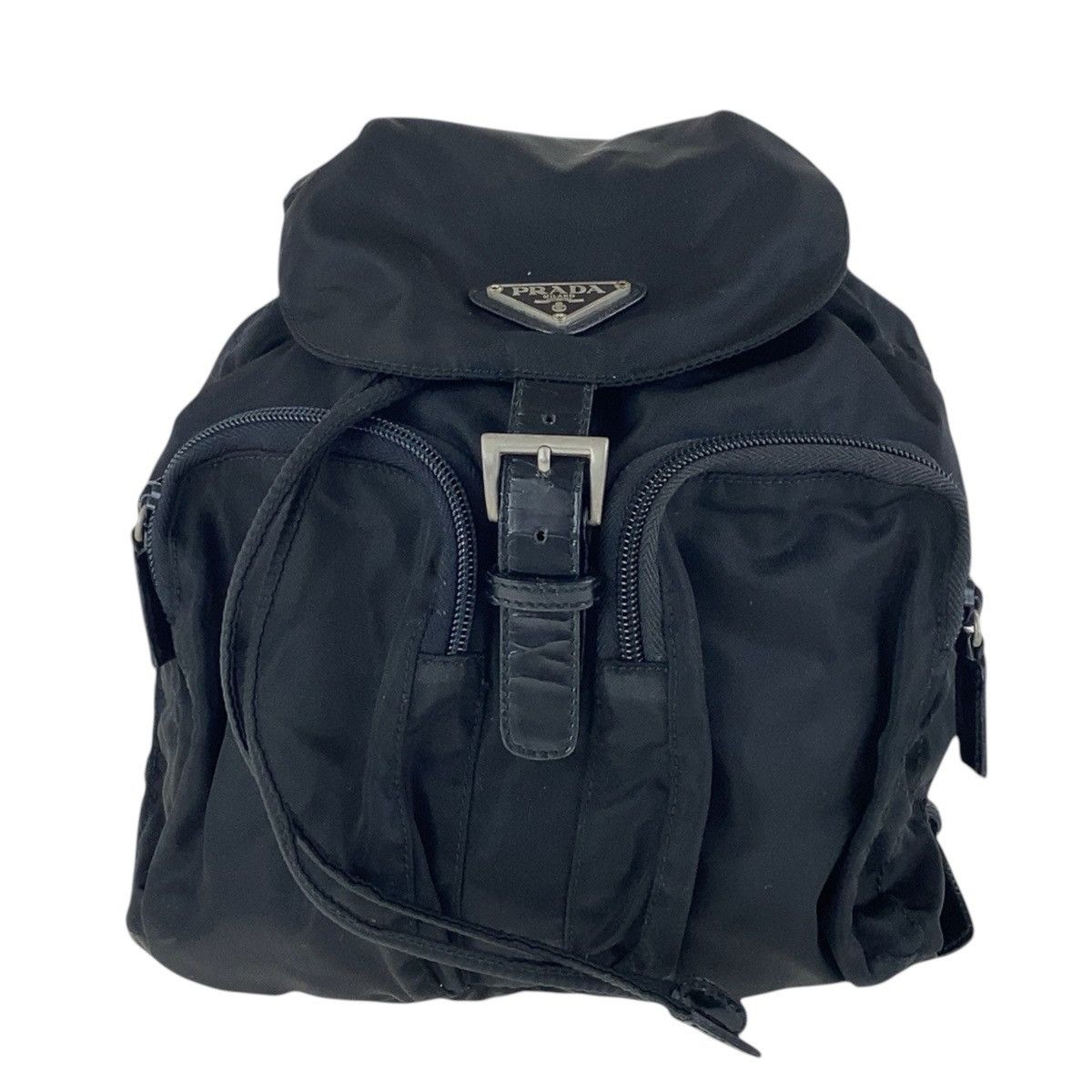 Prada Prada Tessuto Triangle Logo Plate Nylon Backpack Others