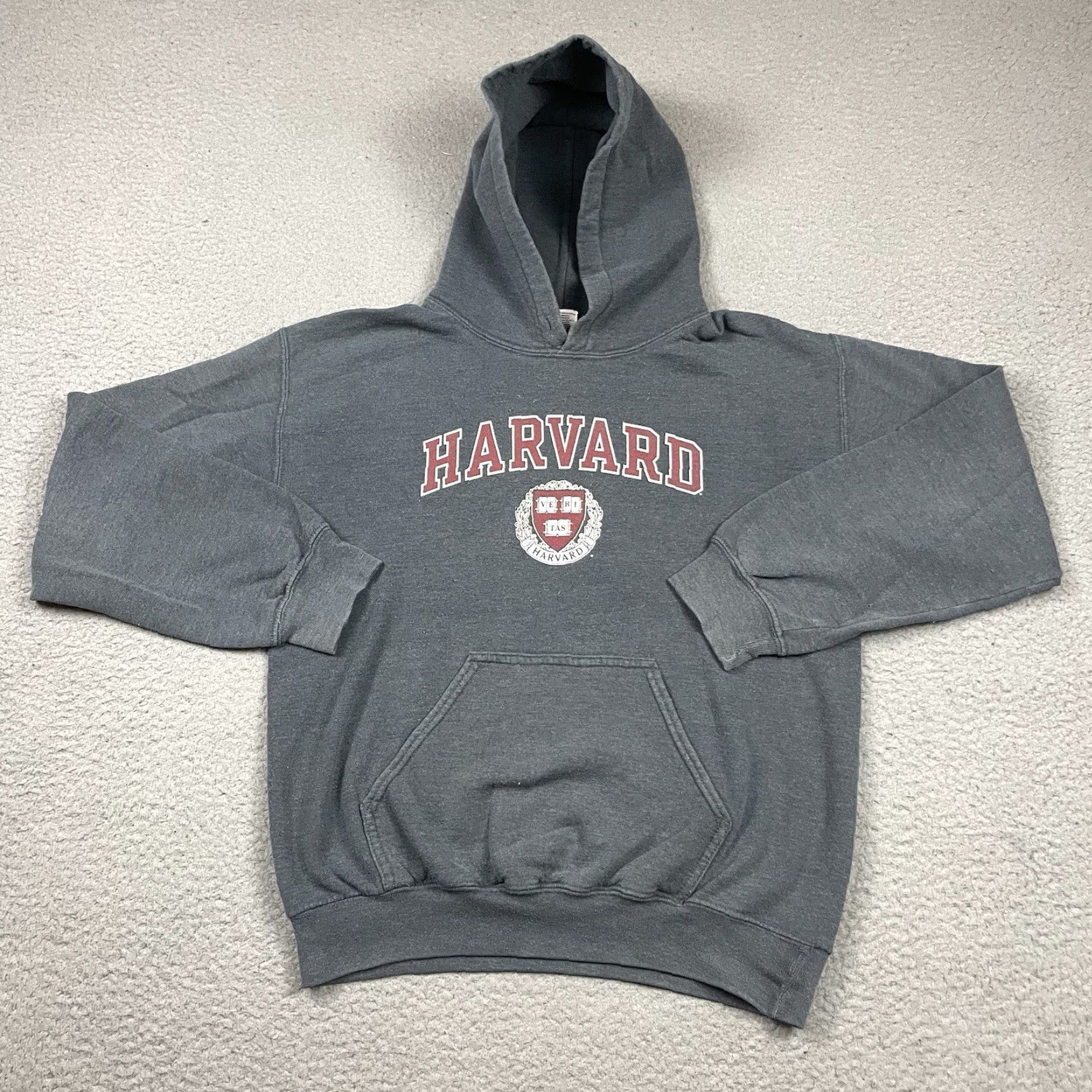 Logo 7 VINTAGE Harvard University Hoodie Adult S Gray Logo Pullover 90s College University Mens Sweatshirt Graphic Print Hooded Pockets Spring/Fall Inspired Size US S / EU 44-46 / 1 - 2 Thumbnail