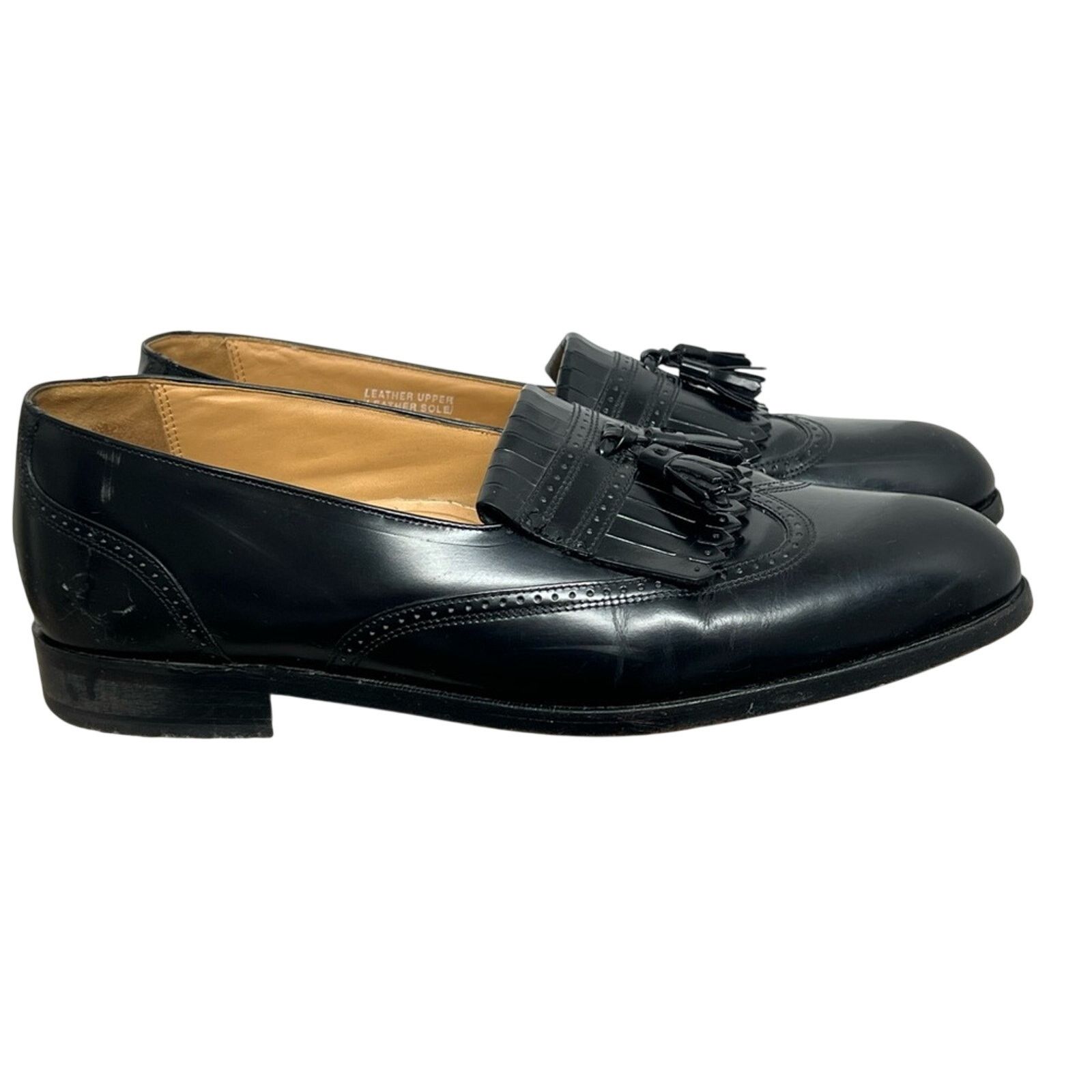 Stafford STAFFORD EXECUTIVE Comfort Plus Black Leather Wingtip Shoes Size US 11.5 / EU 44-45 - 9 Thumbnail