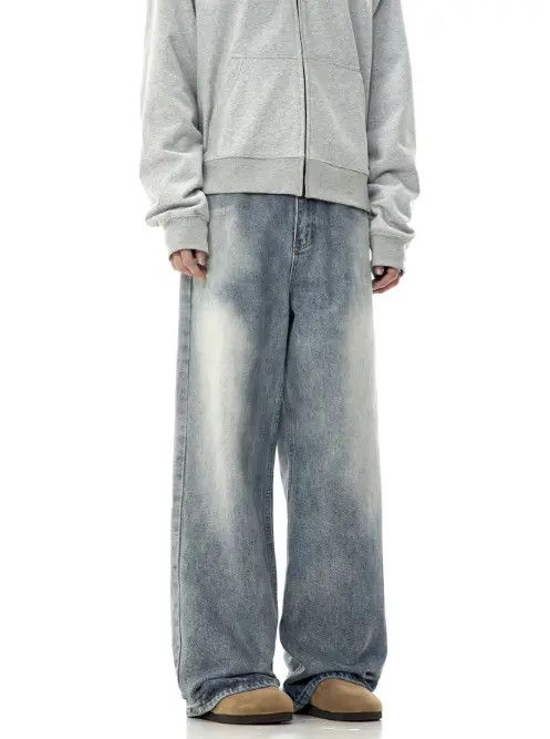 Hypebeast × Japanese Brand Pants American retro washed wide-leg simple loose jeans Size US 32 / EU 48 - 2 Thumbnail