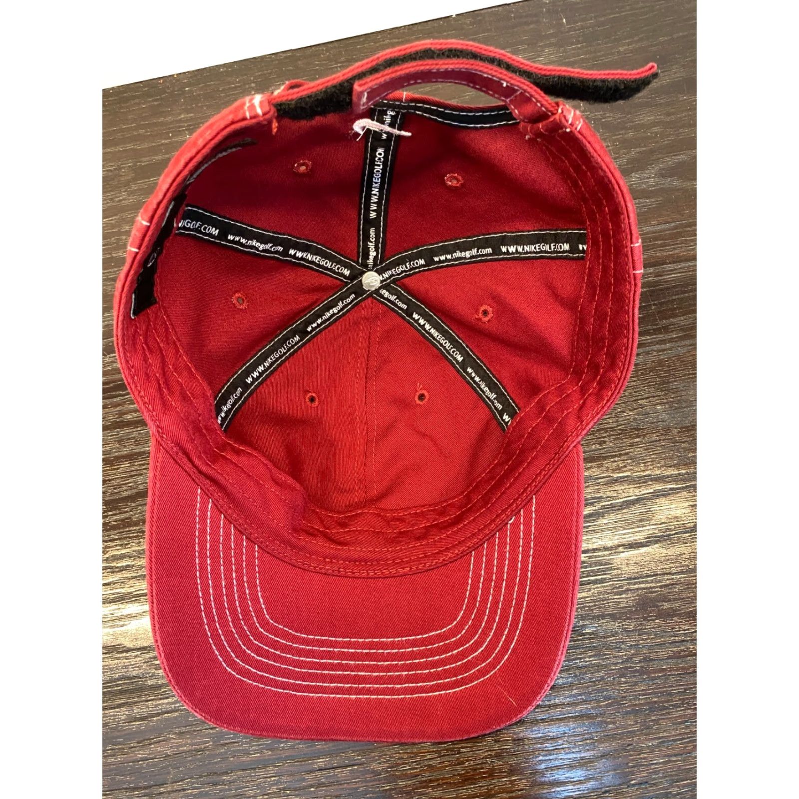 Nike VINTAGE Nike Golf Hat Cap Mens One Size Red Cotton Twill Adjustable Sports Cap Size ONE SIZE - 6 Thumbnail