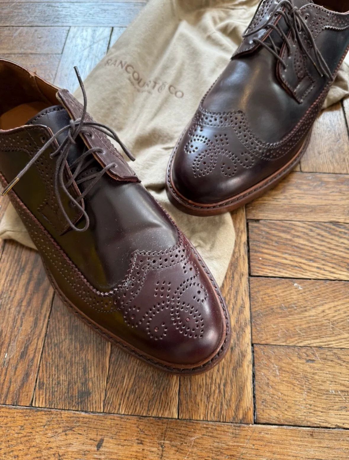 Rancourt & Co. Rancourt Long Wing Shell Cordovan Shoes Size US 10 / EU 43 - 1 Thumbnail