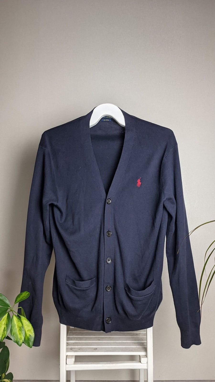 Japanese Brand × Polo Ralph Lauren × Vintage Polo Ralph Lauren navy blue vintage cardigan Size US S / EU 44-46 / 1 - 1 Thumbnail