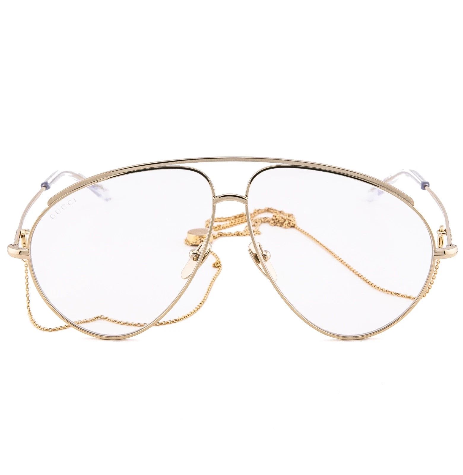 Gucci GUCCI 1654 Gg1654S Gold Clear Chain Charm Style Sunglass 010 Size ONE SIZE - 3 Thumbnail