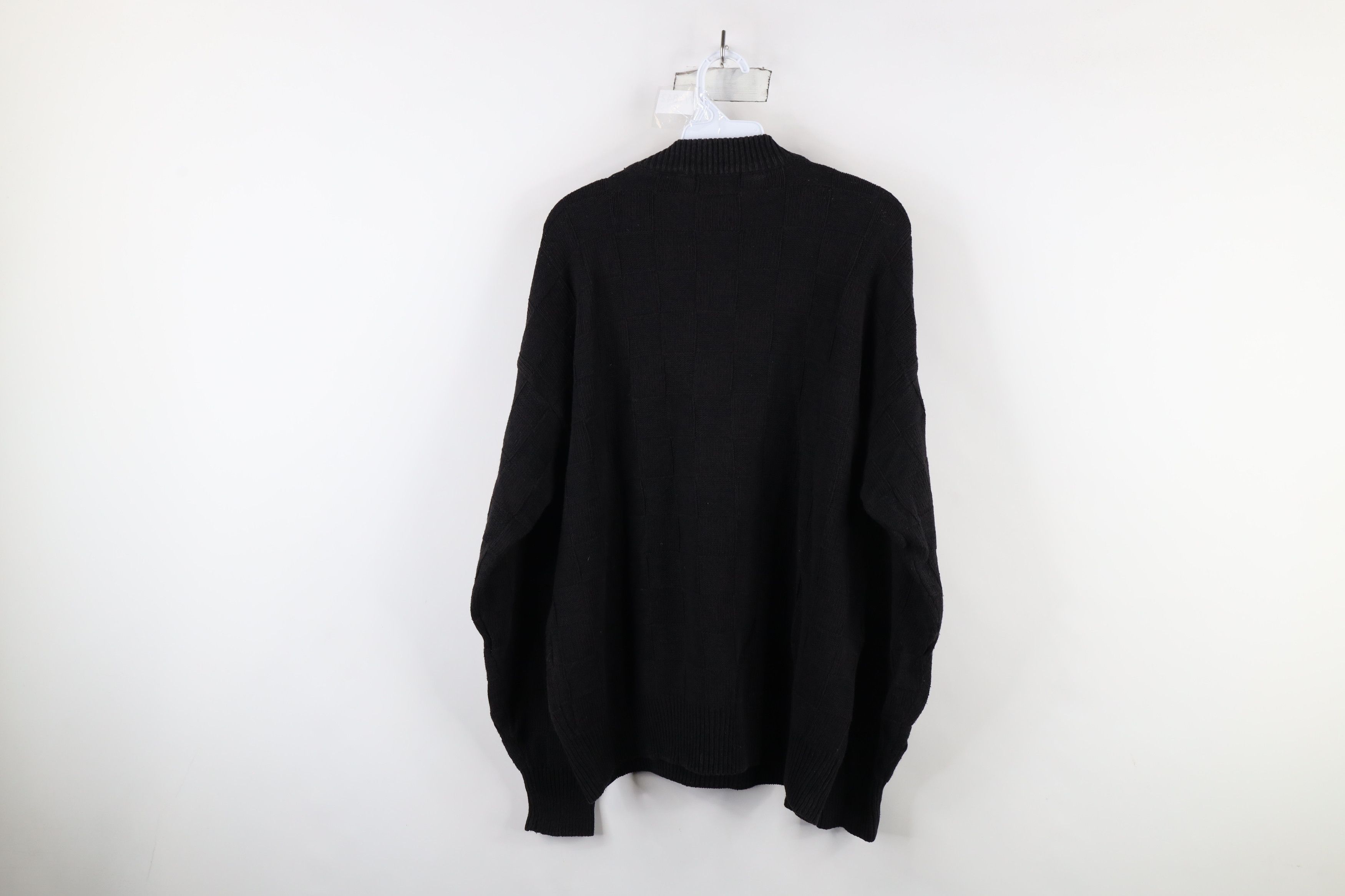 Vintage Vintage 90s Streetwear Checkered Blend Knit Sweater Black Size US M / EU 48-50 / 2 - 8 Thumbnail