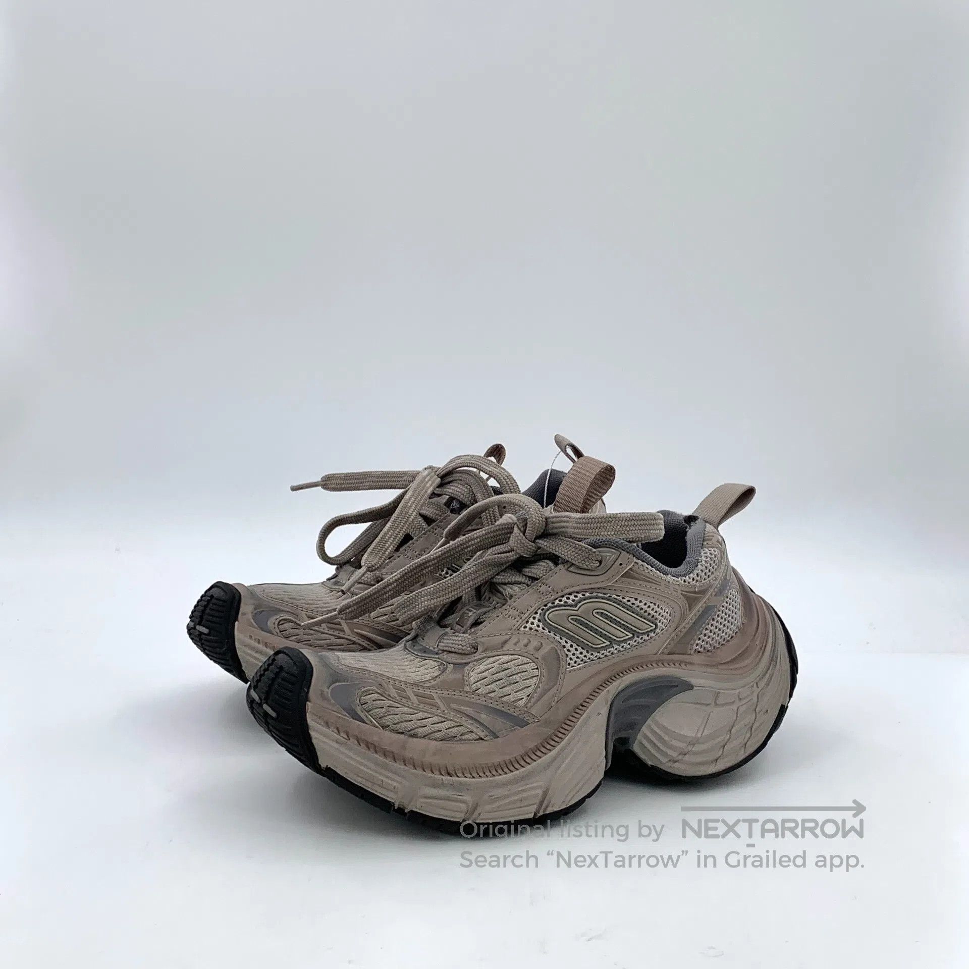 Balenciaga Balenciaga Gray distressed strap casual flat dad shoes| Size US 12 / IT 42 - 1 Thumbnail