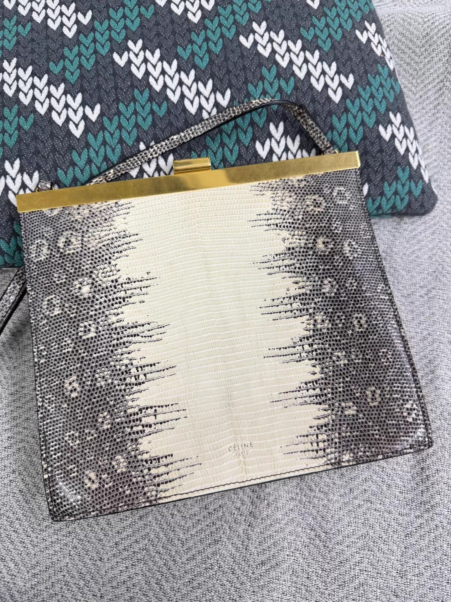 Celine Celine Himalayan Lizard Clasp Mini Vintage Clutch Size ONE SIZE - 2 Thumbnail