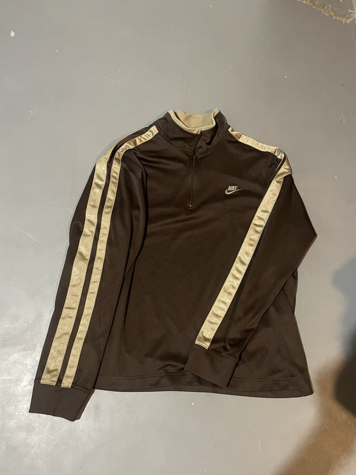 Nike Y2K 2000s Nike Quarter Zip Pullover – Brown / Beige Vintage Size US XL / EU 56 / 4 - 3 Thumbnail