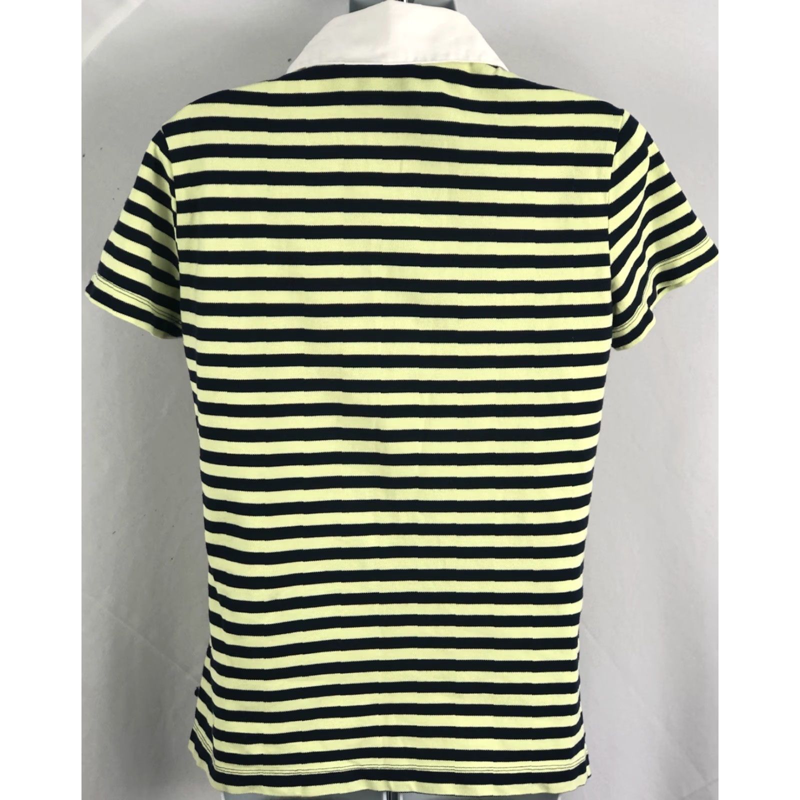 Dockers Dockers Polo Shirt M Green/Blue Stripe Short Sleeve Button Collared Casual, Preppy Womens Medium Size M / US 6-8 / IT 42-44 - 3 Thumbnail