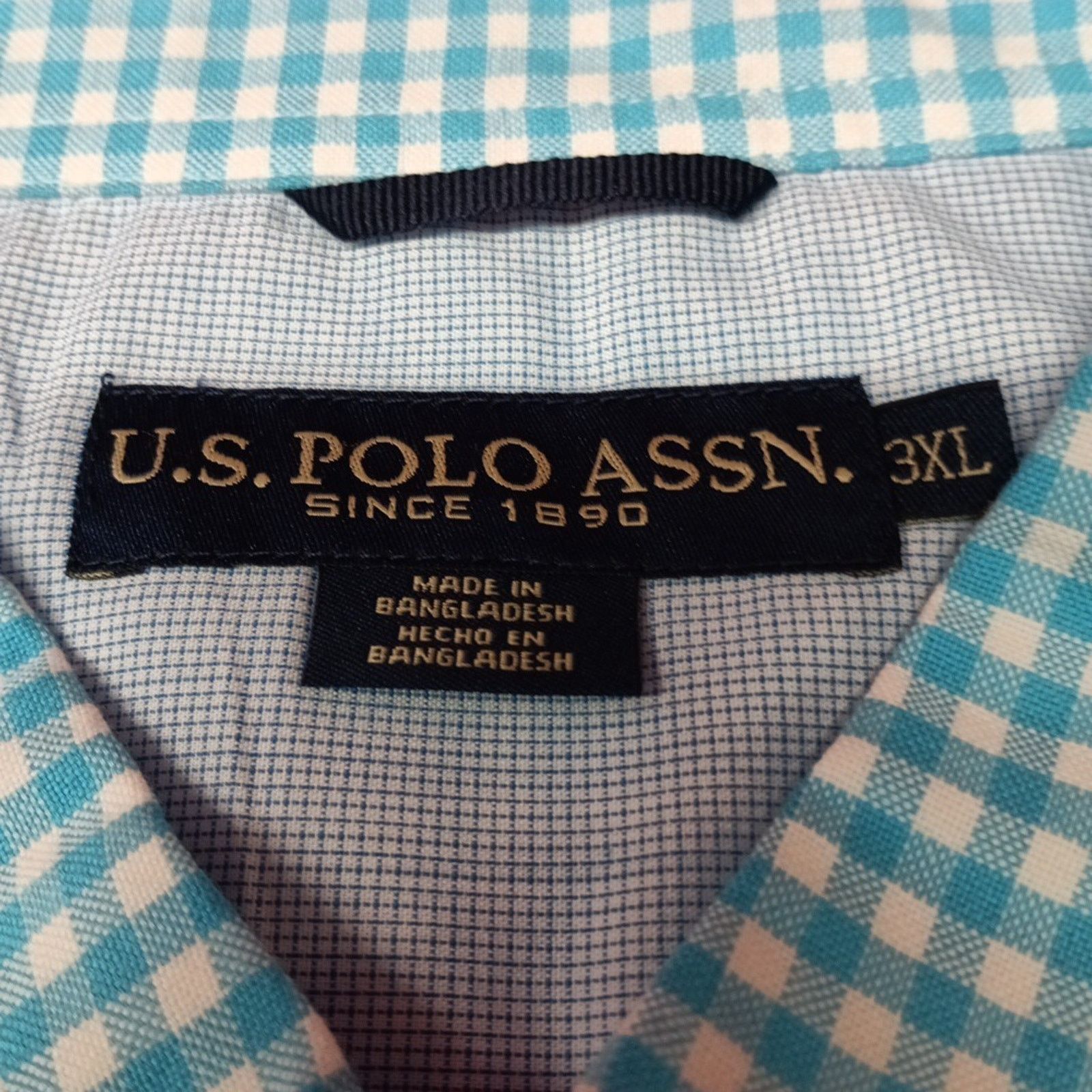 U.S. Polo Assn. U.S. Polo Assn. Woven Shirt Men 3XL River Blue White Checker Size US XXL / EU 58 / 5 - 4 Thumbnail