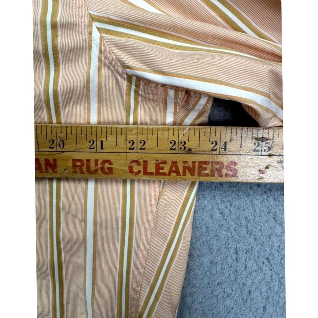 Armani Exchange Armani Exchange Shirt Mens Large Orange Balanced Striped Nylon Blend Button Down Size US L / EU 52-54 / 3 - 5 Thumbnail