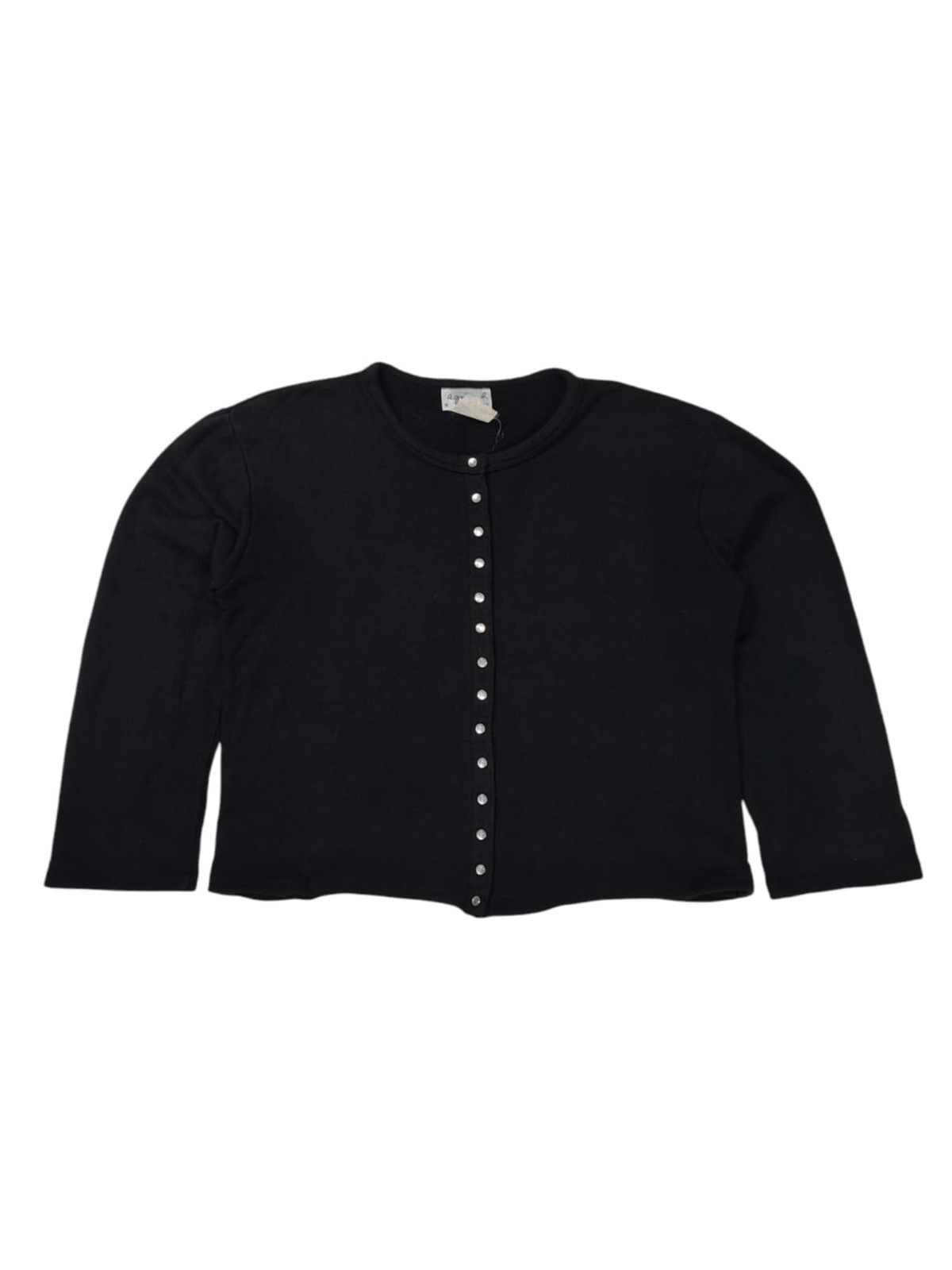 Vintage × agnes b. VINTAGE Agnes B Black Cashmere Le Petit Snap Cardigan Size M / US 6-8 / IT 42-44 - 1 Thumbnail