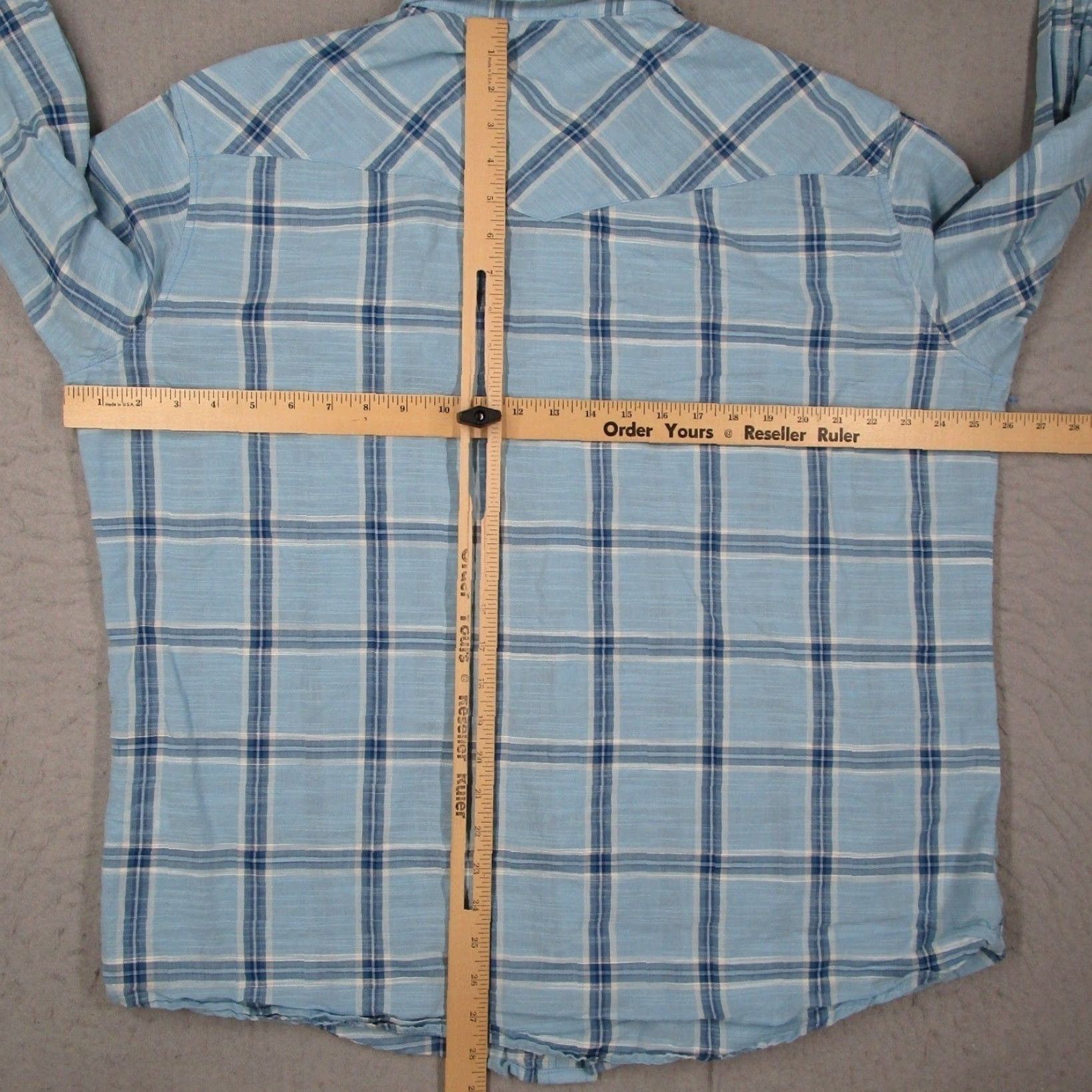Vintage Flying R Ranchwear Ruddock Mens XXL Blue Plaid Western Pearl Snap Shirt USA Made Size US XXL / EU 58 / 5 - 5 Thumbnail