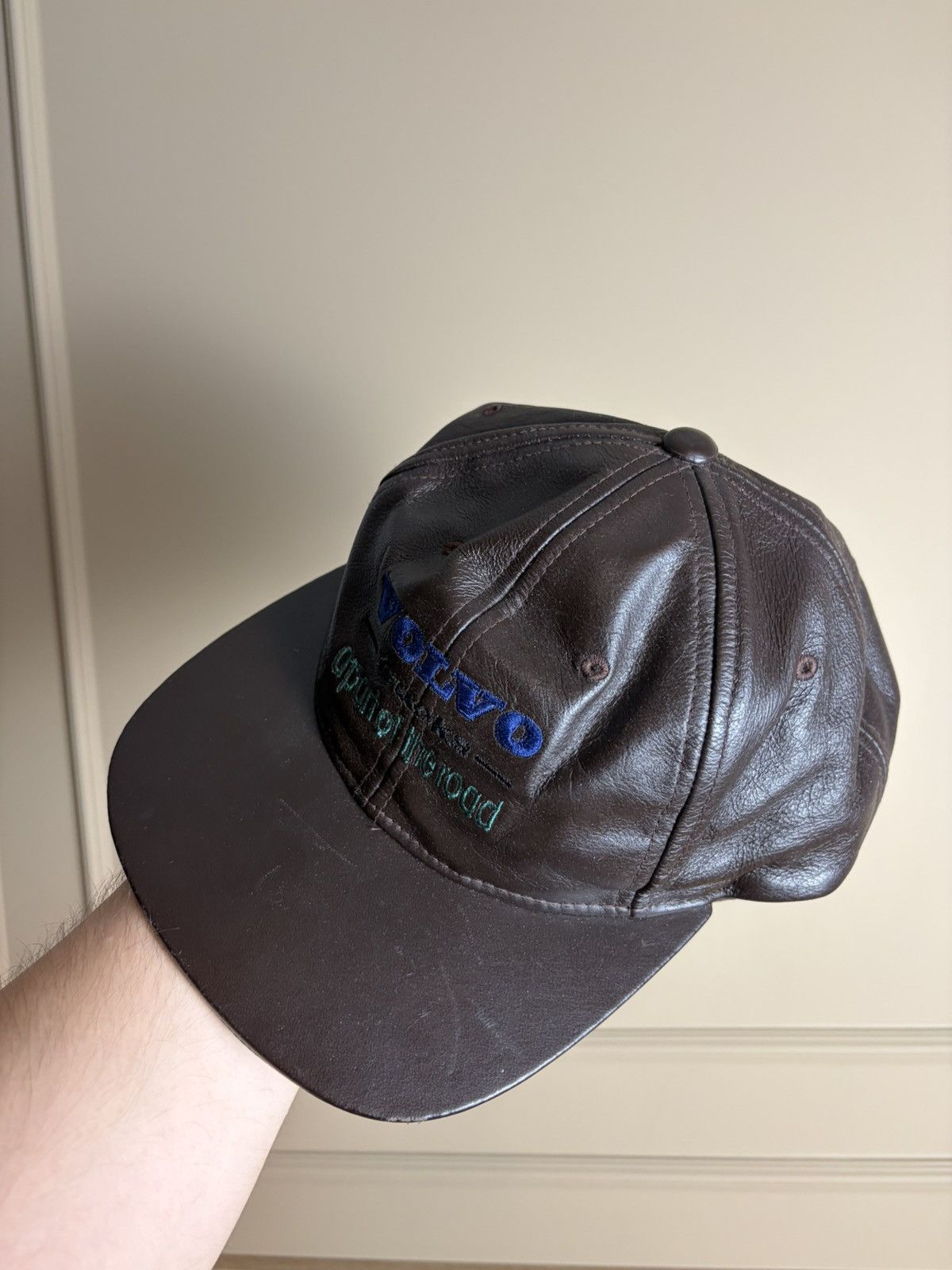 Leather Volvo Vintage Leather Hat Racing Hype Rare Snapback Cap Size ONE SIZE - 4 Thumbnail