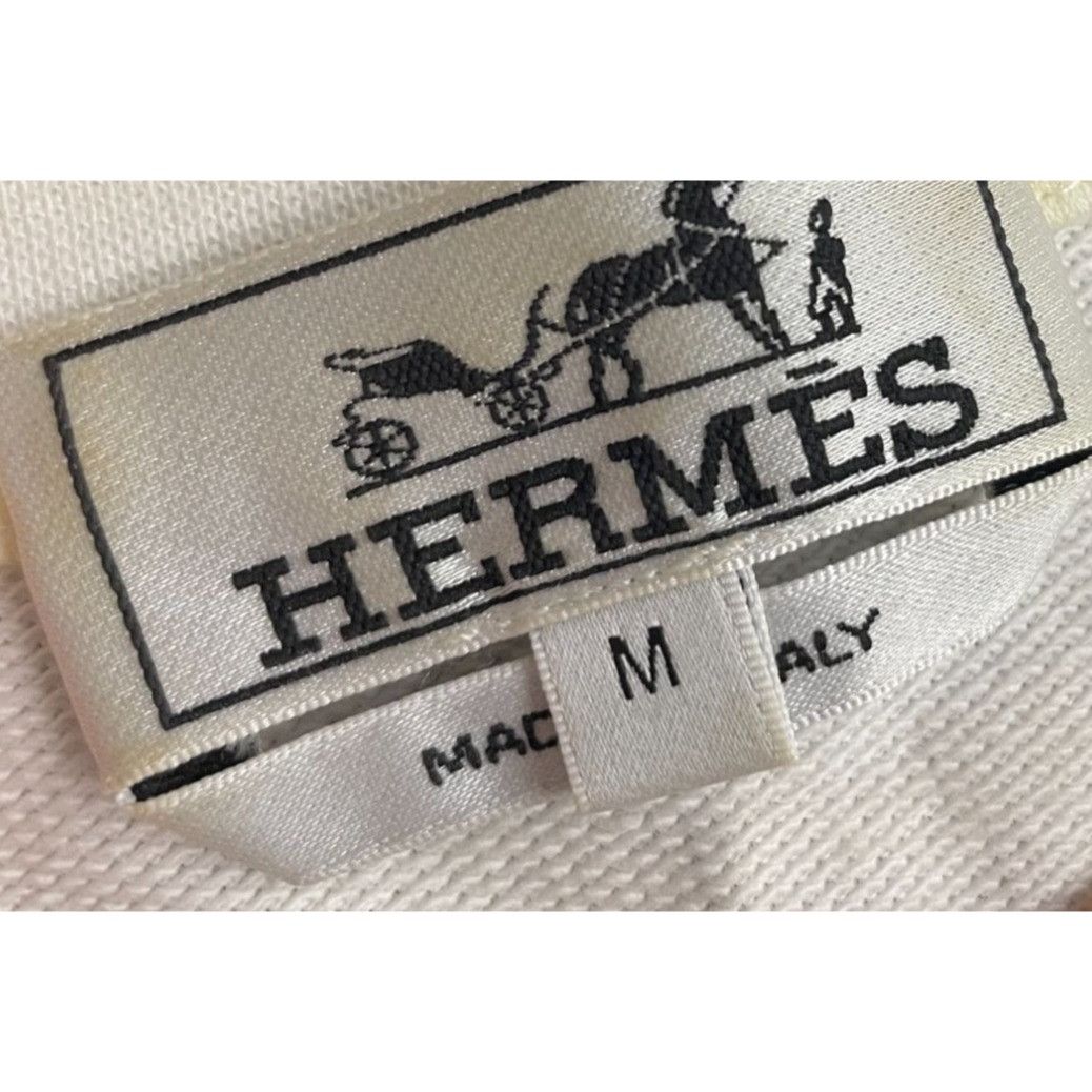 Hermes Hermès White Cotton T-Shirt With Black Robot Embroidery Made Size US M / EU 48-50 / 2 - 6 Thumbnail