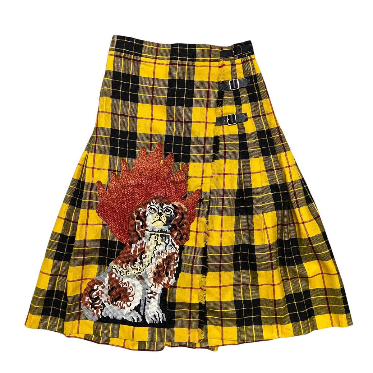 Designer × Gucci Gucci Embroidered Tartan Wool Wrapped Skirt Runway Size 26" / US 2 / IT 38 - 2 Thumbnail