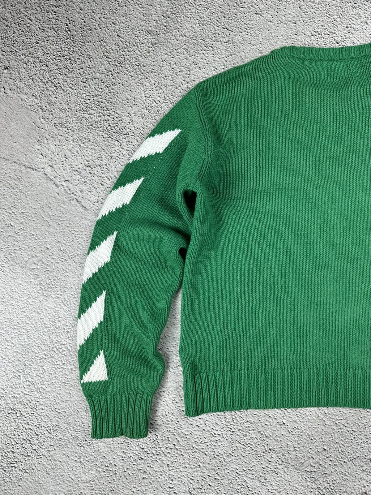Off-White Off-White Kids Green Helvetica Sweater Y2K Size US XS / EU 42 / 0 - 7 Thumbnail