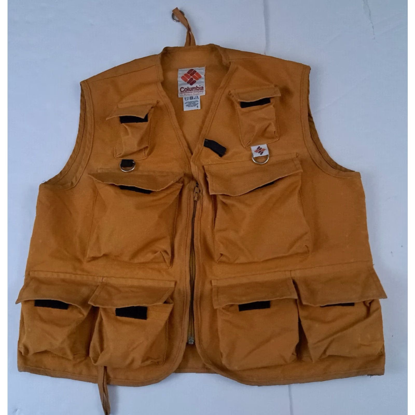CLOSED VINTAGE Columbia Fishing Vest Cotton Canvas Full Zip Pockets Unisex Adults Small Brown 25in Long 22in Pit to Pit Size US S / EU 44-46 / 1 - 3 Thumbnail