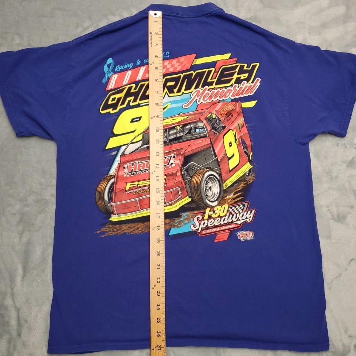 Gildan VINTAGE I-30 Speedway Racing Shirt Mens L Blue Little Rock Short Track Sprint Ghormley Size US L / EU 52-54 / 3 - 6 Thumbnail