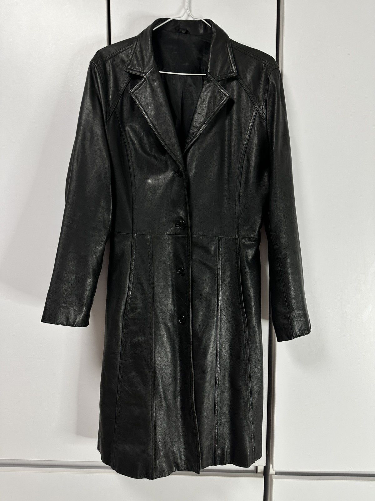 Other Leonardo women's leather long coat, vintage, size m Size M / US 6-8 / IT 42-44 - 1 Thumbnail