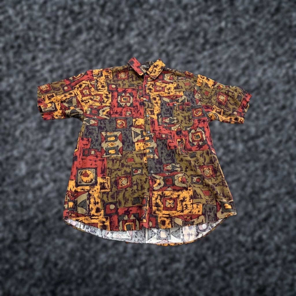 The Territory Ahead Territory Ahead Shirt Mens Large Button-Up Short Sleeve Cotton Abstract Multicolor Casual/Travel Size US L / EU 52-54 / 3 - 1 Thumbnail
