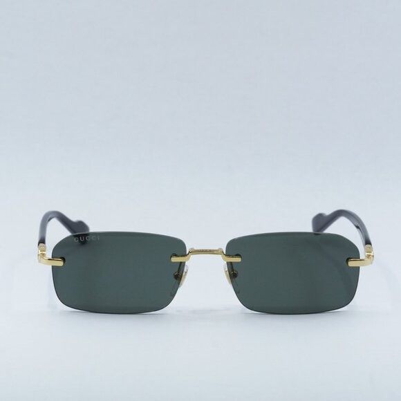 Gucci Gucci GG1221S 001 Sunglasses Gold/Black Rectangle Frame Size ONE SIZE - 2 Thumbnail