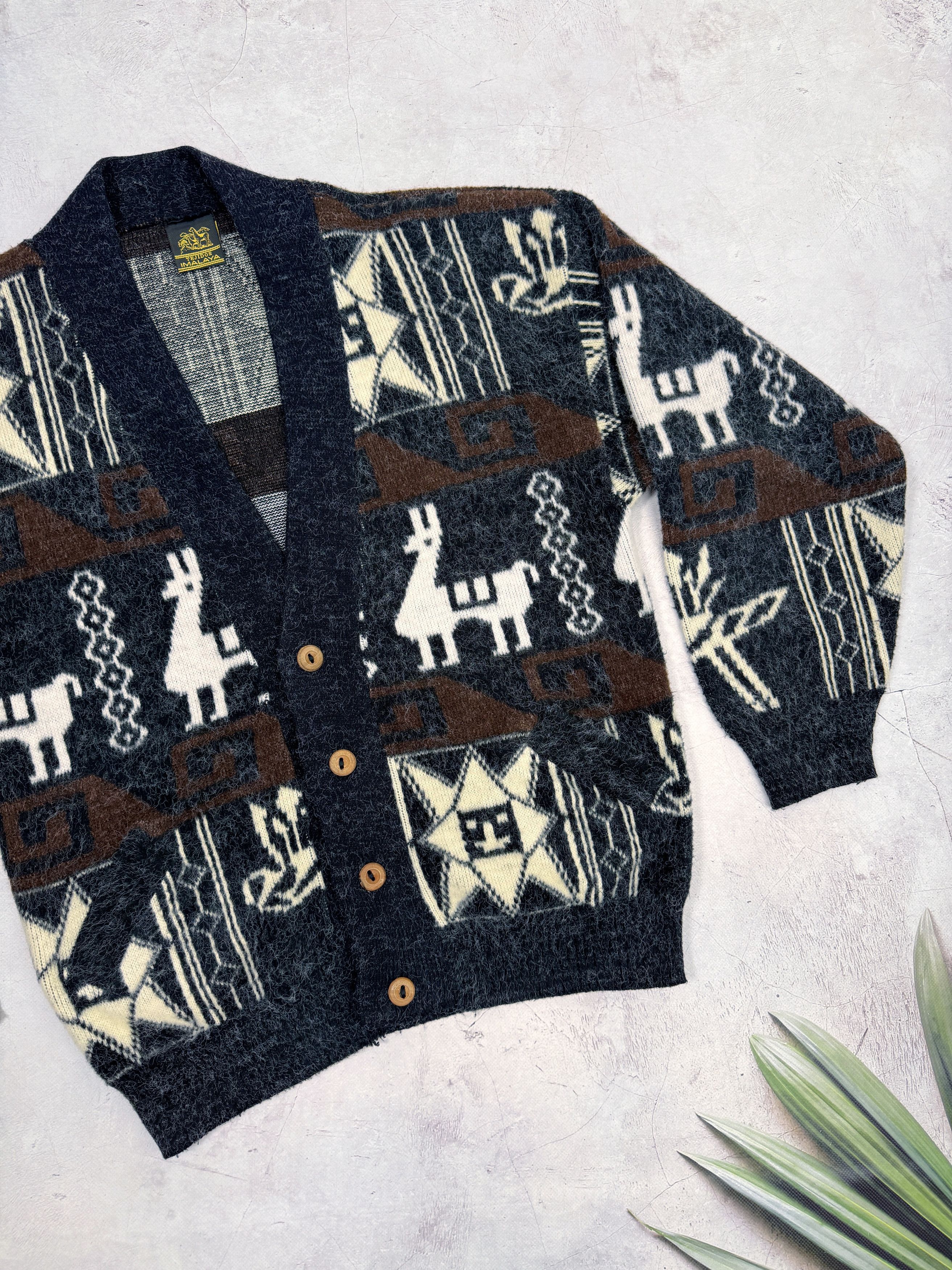 Vintage Vintage Tejidos Imalaya Mohair Cardigan Lama Aztec Wool Size US M / EU 48-50 / 2 - 6 Thumbnail