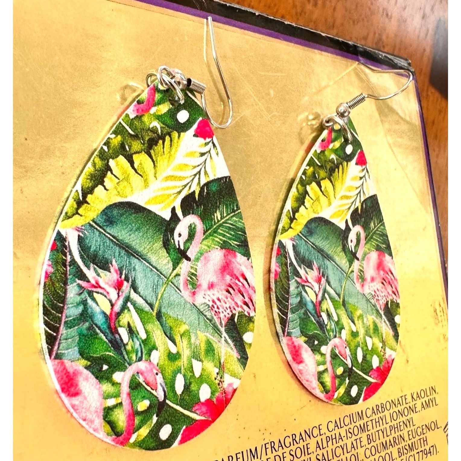 Handmade Flamingo Earrings Dangle Hooks New Art Deco Las Vegas Flori Size ONE SIZE - 11 Thumbnail