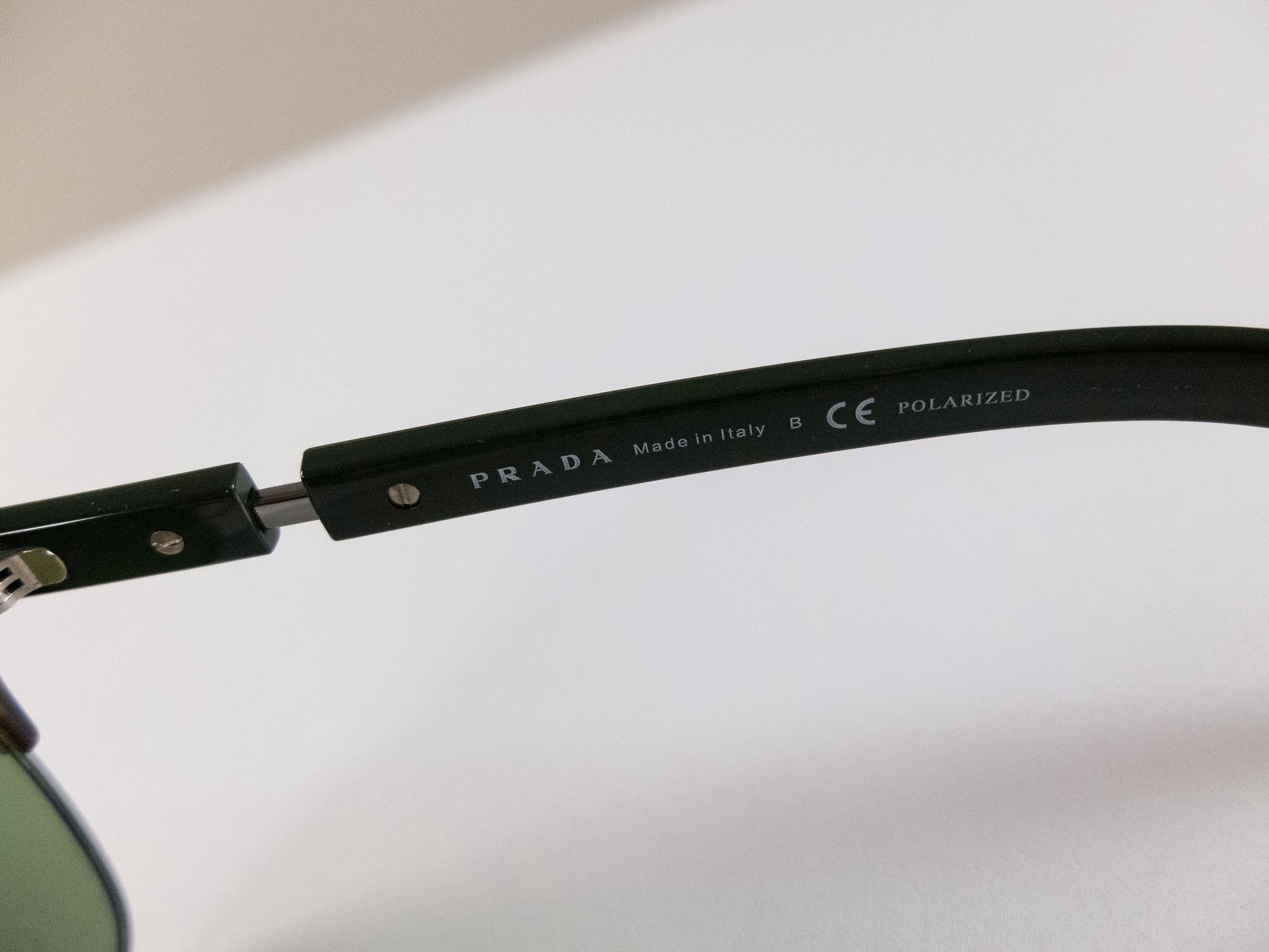 Prada PRADA brown tortoise shell half rimless square sunglasses Size ONE SIZE - 7 Thumbnail
