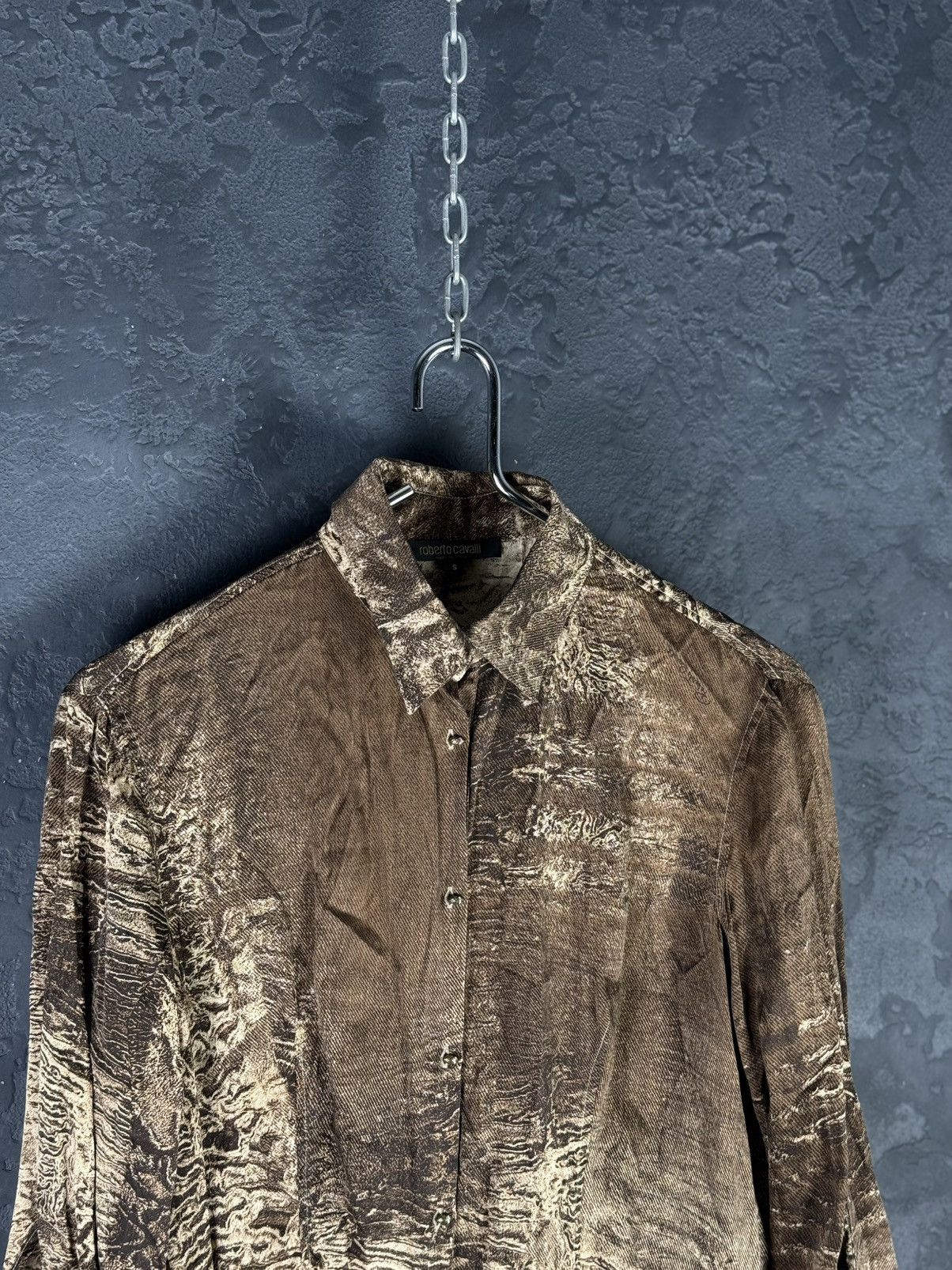 Roberto Cavalli VTG Roberto Cavalli Silk Snakeskin Print Long Sleeve Button Size S / US 4 / IT 40 - 5 Thumbnail