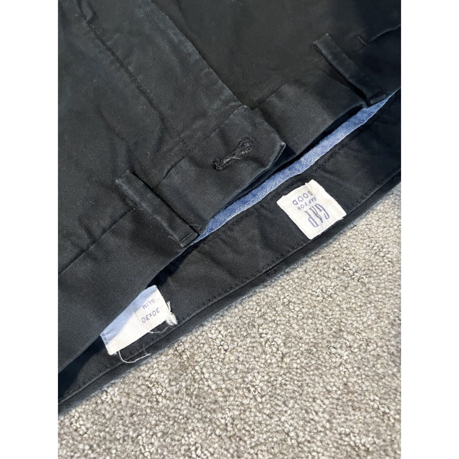 Gap VINTAGE? No — Actually, Gap Slim Chino Pants Men 30x30 Black Cotton Flat Front Casual Modern 30 Inseam 30 Slimming Size US 30 / EU 46 - 5 Thumbnail
