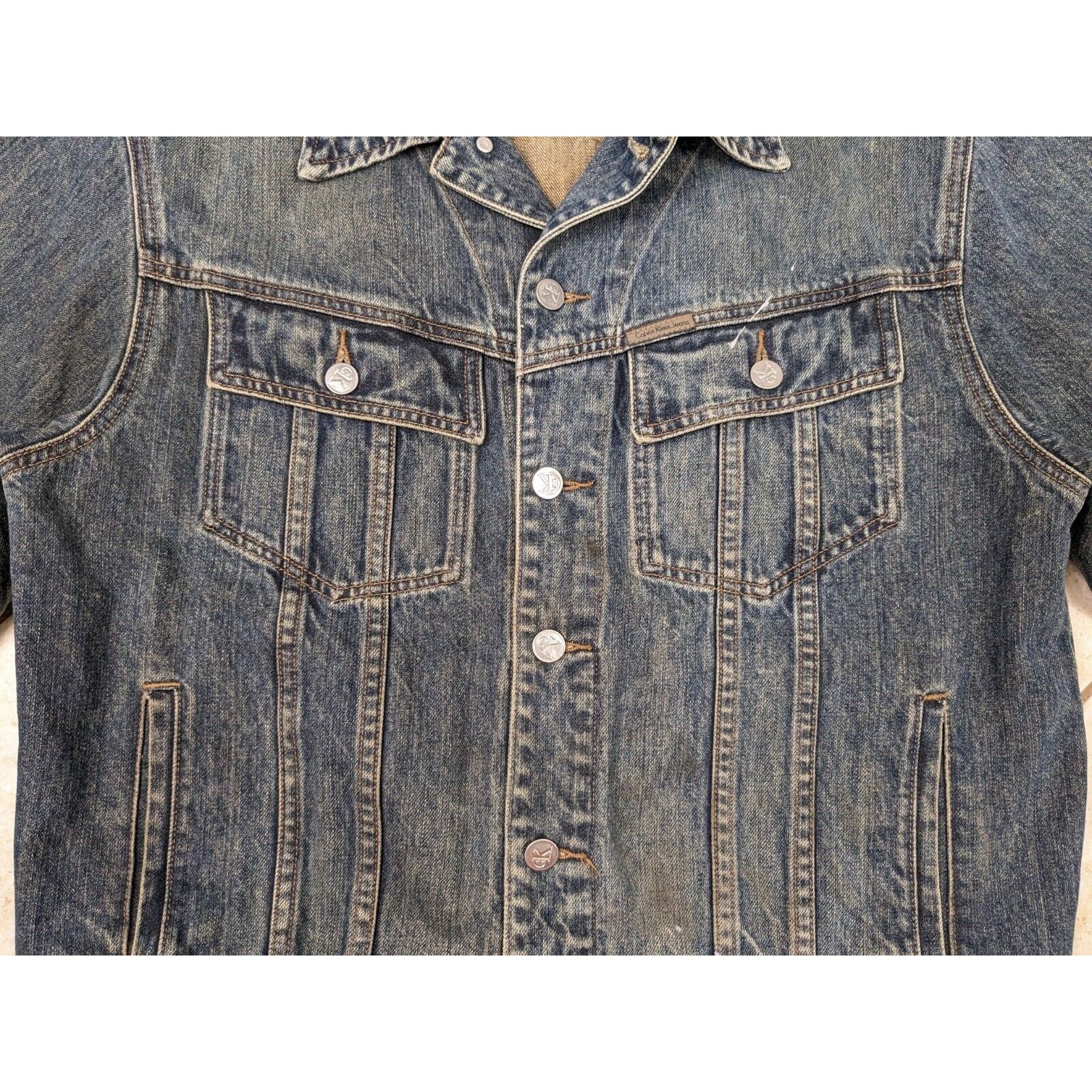 Calvin Klein Vtg Calvin Klein Men's L Denim Jeans Trucker Coat Jacket Size US L / EU 52-54 / 3 - 4 Thumbnail
