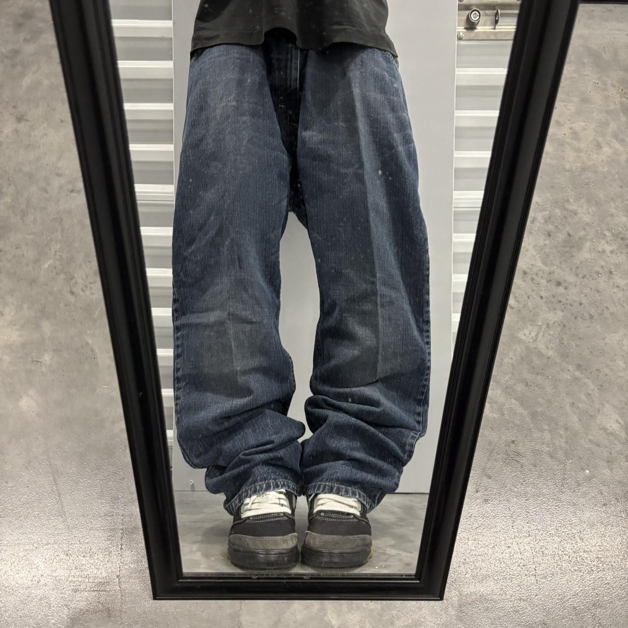 Japanese Brand × Vintage Crazy Vintage Y2K/2000s Grunge Dark Wash Skater Denim Jeans! Size US 38 / EU 54 - 1 Thumbnail