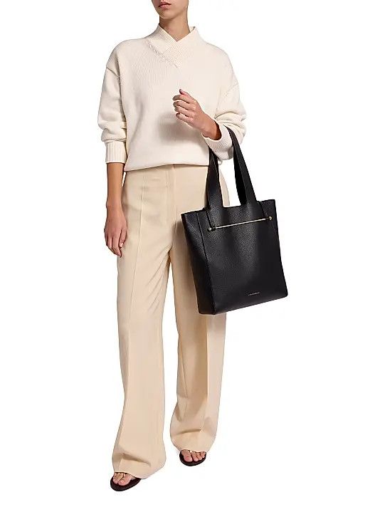 Strathberry os11x0326 Size: OS / Melody Grain Leather Tote Bag in Black Size ONE SIZE - 2 Thumbnail