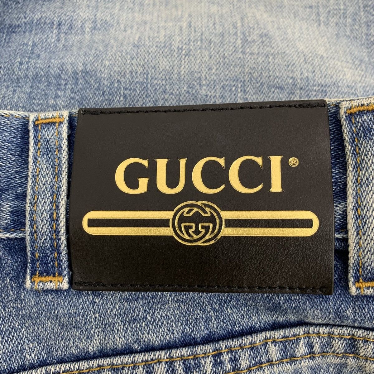 Gucci Gucci Blue Strawberry Washed Denim Shorts Size 24" / US 00 / IT 34 - 6 Thumbnail