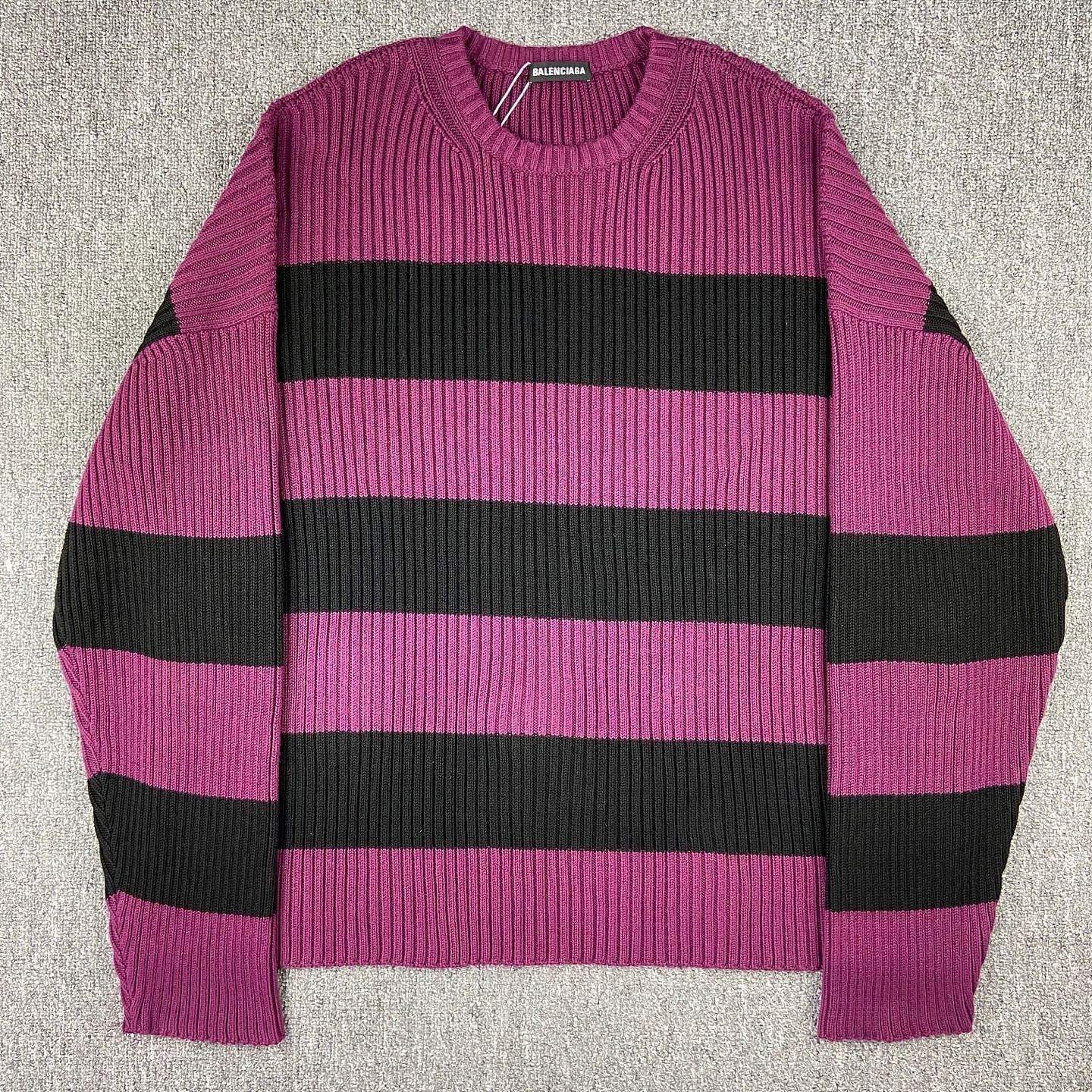 Balenciaga Balenciaga Logo Stripe Knit Sweater Size M Size US M / EU 48-50 / 2 - 1 Thumbnail