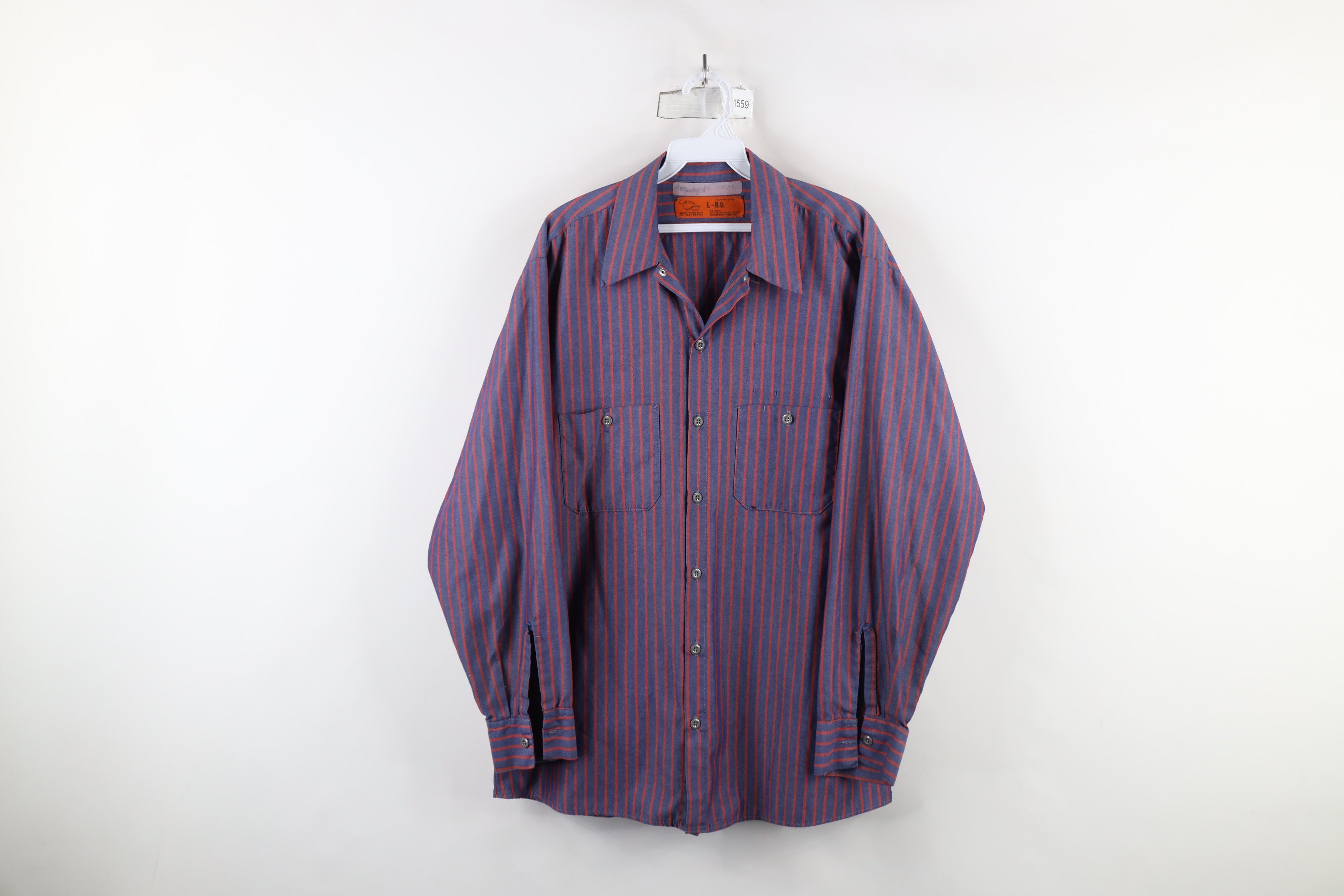 Vintage Vintage 90s Streetwear Workwear Mechanic Button Shirt Size US L / EU 52-54 / 3 - 1 Thumbnail