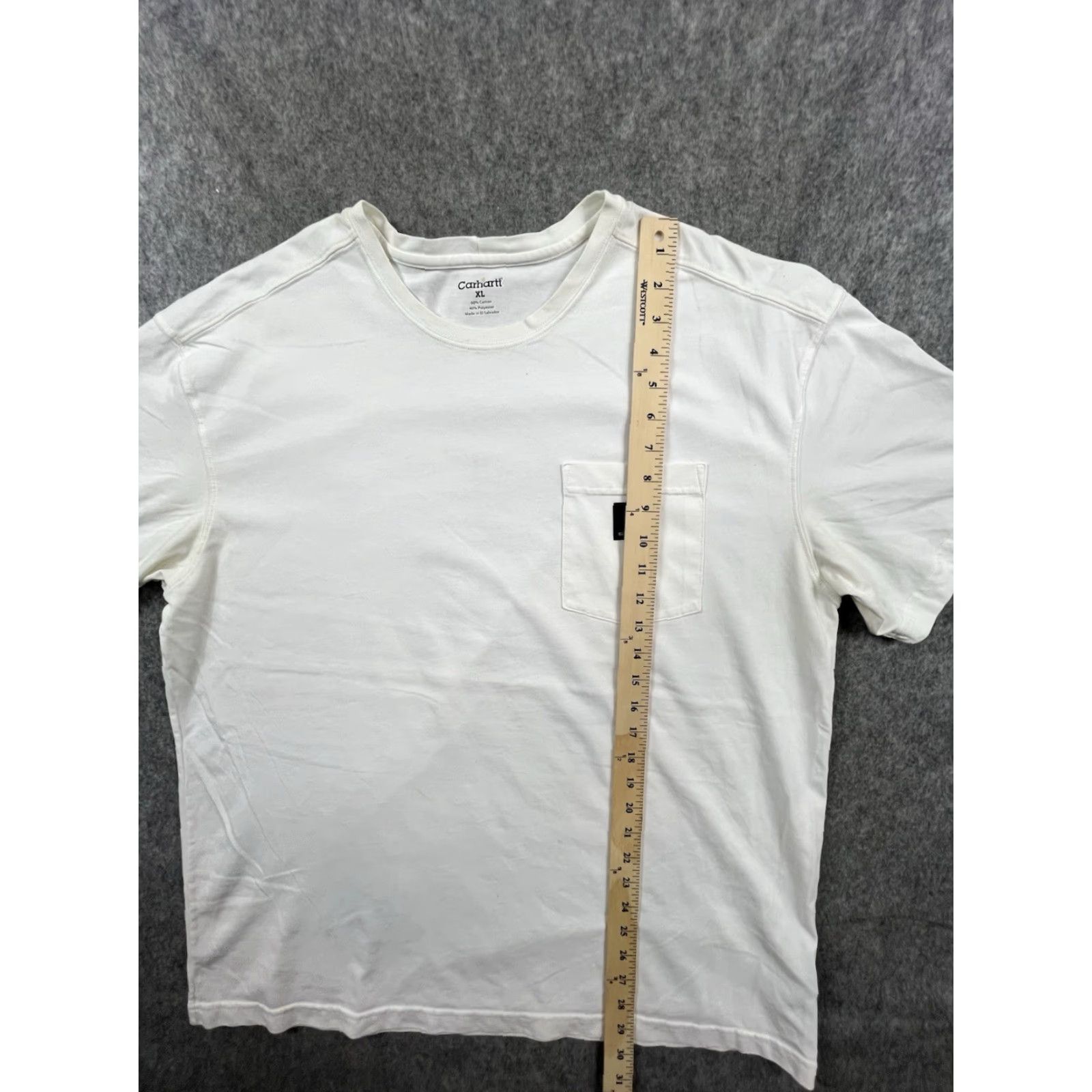 Carhartt VINTAGE Carhartt White Short-Sleeve Pocket T-Shirt Logo Polyester XL Mens Size US XL / EU 56 / 4 - 3 Thumbnail