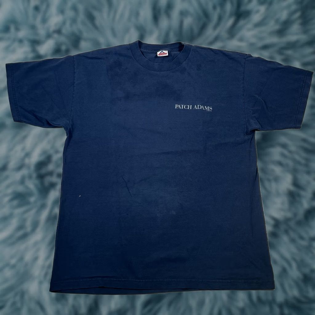 Vintage VINTAGE 90s Alstyle Apparel & Activewear Movie Shirt Patch Adams Robin Williams 1998 Navy Blue XL Men T-Shirt Size XL Blue 90s Mens Size US XL / EU 56 / 4 - 1 Thumbnail