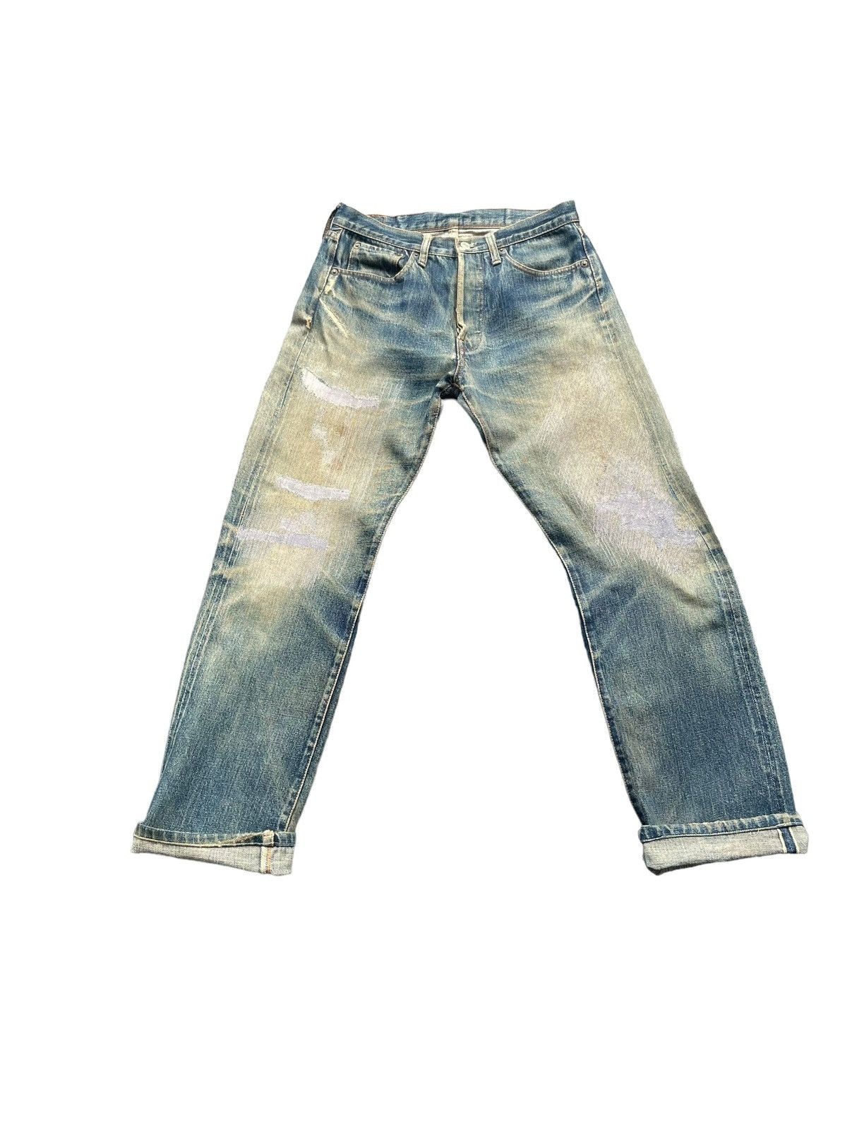 image of Vintage Denime Selvedge Distresed Denim in Blue, Men's (Size 30)