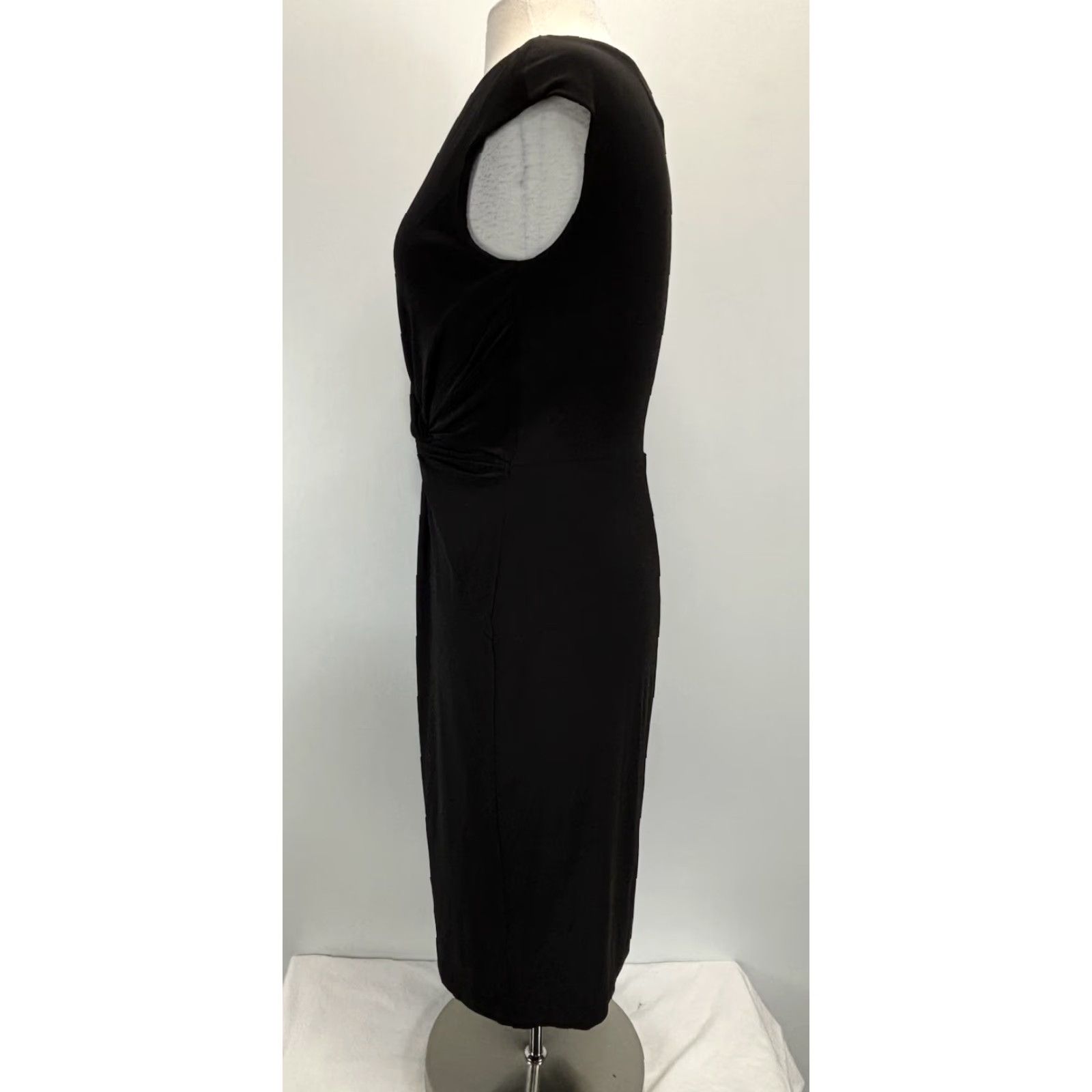 Ralph Lauren Lauren Ralph Lauren Twist Front Dress Sz 8 Black Stretch Career Pencil Classic Size M / US 6-8 / IT 42-44 - 2 Thumbnail