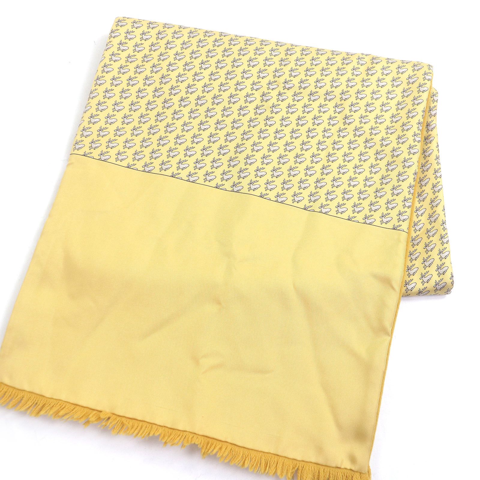 Hermes Hermes Hermès Deer print Silk Fringe Shawl Others Scarf DUTY FREE for USA Size ONE SIZE - 1 Thumbnail