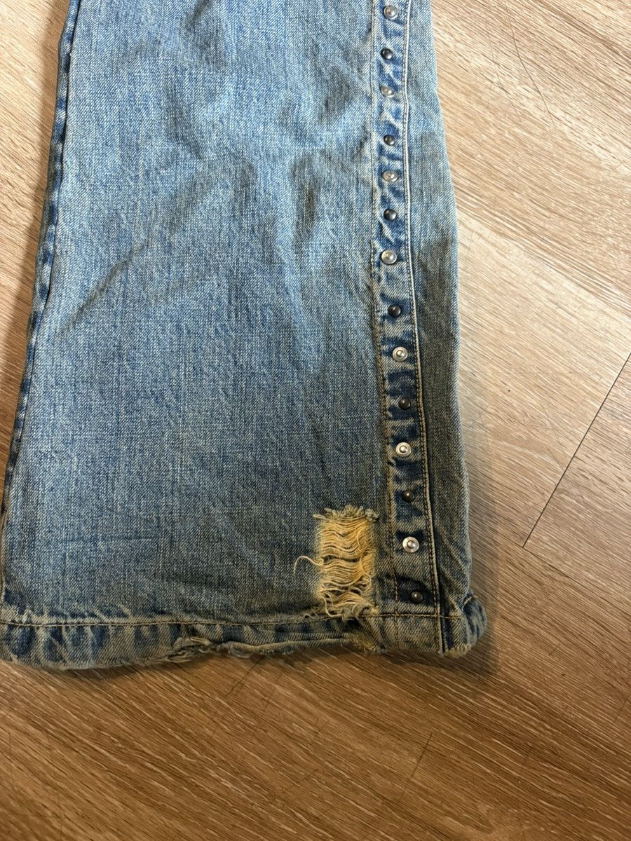 Tornado Mart Tornado Mart Archive Studded Distressed Zip-Flare Denim Size 30" / US 8 / IT 44 - 8 Thumbnail
