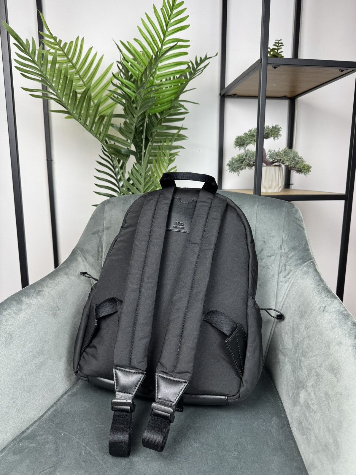 AMI × Designer AMI Paris Ami de Coeur Backpack Black OS Unisex Neylon Size ONE SIZE - 13 Thumbnail