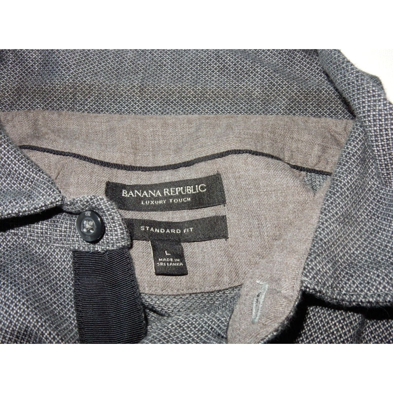Banana Republic VINTAGE Banana Republic Men's Polo Shirt Short Sleeve Large Gray Cotton 90s Mens Size US L / EU 52-54 / 3 - 5 Thumbnail