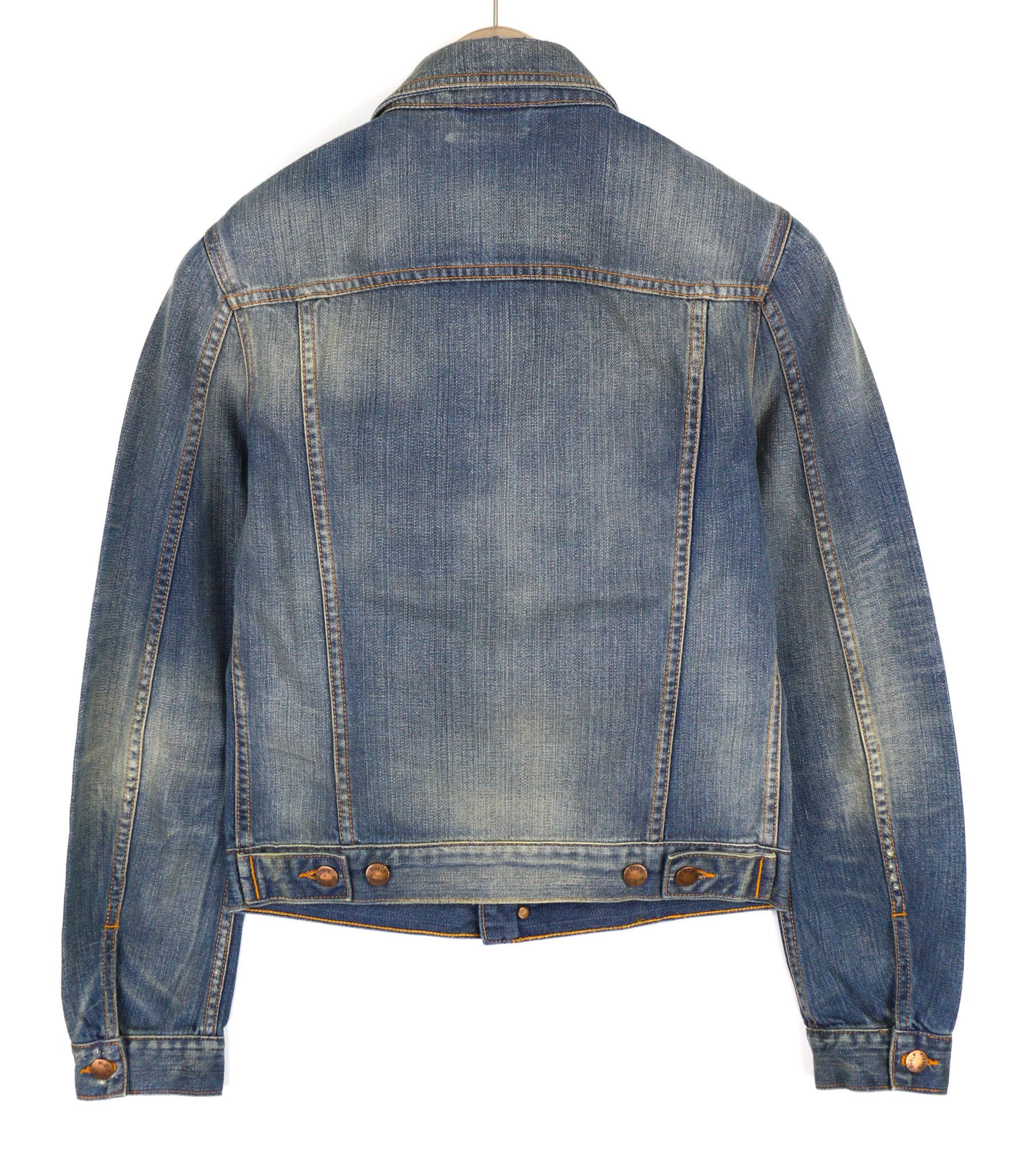 Nudie Jeans PERRY XS Organic Bright Broken Blue Washed Jacket 82440 Size US XS / EU 42 / 0 - 2 Thumbnail