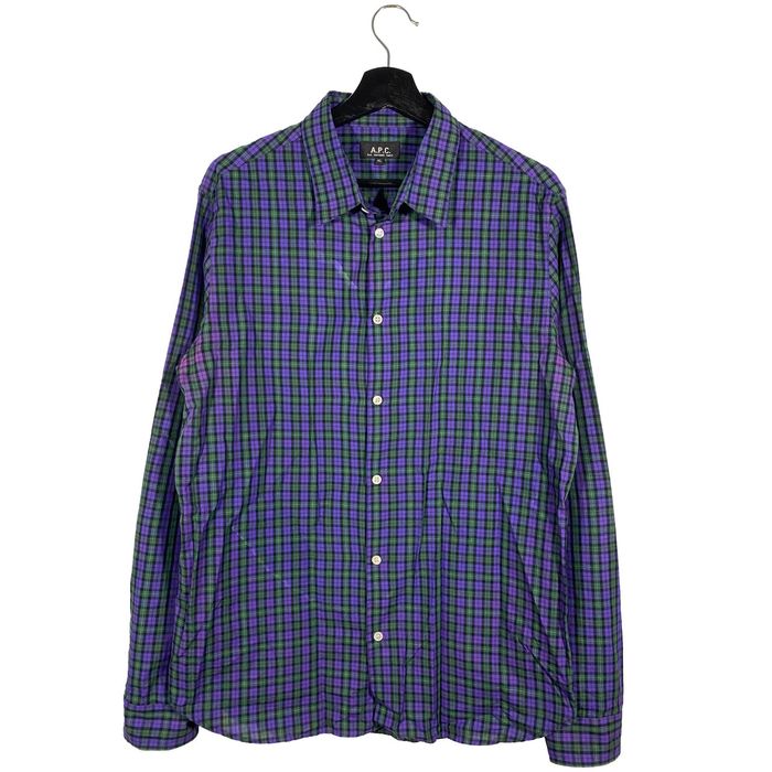 A.P.C. A.P.C. Long Sleeve Check Shirt Purple / Green | Grailed