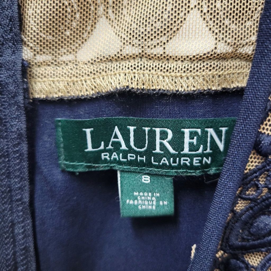Lauren Ralph Lauren Lauren by Ralph Lauren Women's Sheer-Yoke Lace Dress 8 Size M / US 6-8 / IT 42-44 - 9 Thumbnail